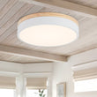 Load image into Gallery viewer, Farmhouze Light - Farmhouse Dimmable Wooden Round Flush Mount Ceiling Light - Ceiling Light - White - 11 in (Back Order) -