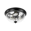 Load image into Gallery viewer, Farmhouze Light - Farmhouse Hammered Glass Round Flush Mount Ceiling Light - Ceiling Light - Black -