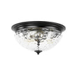 Load image into Gallery viewer, Farmhouze Light - Farmhouse Hammered Glass Round Flush Mount Ceiling Light - Ceiling Light - Black -