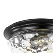 Load image into Gallery viewer, Farmhouze Light - Farmhouse Hammered Glass Round Flush Mount Ceiling Light - Ceiling Light - Black -