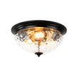 Load image into Gallery viewer, Farmhouze Light - Farmhouse Hammered Glass Round Flush Mount Ceiling Light - Ceiling Light - Black -
