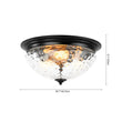 Load image into Gallery viewer, Farmhouze Light - Farmhouse Hammered Glass Round Flush Mount Ceiling Light - Ceiling Light - Black -