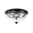 Load image into Gallery viewer, Farmhouze Light - Farmhouse Hammered Glass Round Flush Mount Ceiling Light - Ceiling Light - Black -
