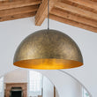 Load image into Gallery viewer, Farmhouze Light - Farmhouse Industrial Oversized Iron Dome Pendant - Chandelier - Distressed Gold - 23 in.