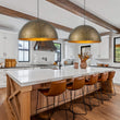 Load image into Gallery viewer, Farmhouze Light - Farmhouse Industrial Oversized Iron Dome Pendant - Chandelier - Distressed Gold - 31 in. (Back Order)
