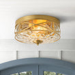Load image into Gallery viewer, Farmhouze Light-Farmhouse Iron Round Hammered Glass Ceiling Light-Ceiling Light-Gold-