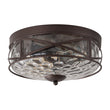 Load image into Gallery viewer, Farmhouze Light-Farmhouse Iron Round Hammered Glass Ceiling Light-Ceiling Light-Oil-Rubbed Bronze-