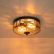 Load image into Gallery viewer, Farmhouze Light-Farmhouse Iron Round Hammered Glass Ceiling Light-Ceiling Light-Oil-Rubbed Bronze-
