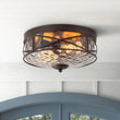 Load image into Gallery viewer, Farmhouze Light-Farmhouse Iron Round Hammered Glass Ceiling Light-Ceiling Light-Oil-Rubbed Bronze-
