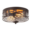 Load image into Gallery viewer, Farmhouze Light-Farmhouse Iron Round Hammered Glass Ceiling Light-Ceiling Light-Oil-Rubbed Bronze-