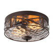 Load image into Gallery viewer, Farmhouze Light-Farmhouse Iron Round Hammered Glass Ceiling Light-Ceiling Light-Oil-Rubbed Bronze-