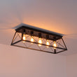 Load image into Gallery viewer, Farmhouze Light - Farmhouse Rectangle Cage Island Flush Mount Ceiling Light - Ceiling Light - Matte Black -