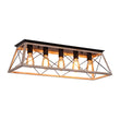 Load image into Gallery viewer, Farmhouze Light - Farmhouse Rectangle Cage Island Flush Mount Ceiling Light - Ceiling Light - Matte Black -