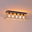 Load image into Gallery viewer, Farmhouze Light - Farmhouse Rectangle Cage Island Flush Mount Ceiling Light - Ceiling Light - Matte Black -