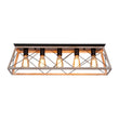 Load image into Gallery viewer, Farmhouze Light - Farmhouse Rectangle Cage Island Flush Mount Ceiling Light - Ceiling Light - Matte Black -
