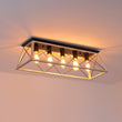 Load image into Gallery viewer, Farmhouze Light - Farmhouse Rectangle Cage Island Flush Mount Ceiling Light - Ceiling Light - Matte Black -