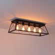 Load image into Gallery viewer, Farmhouze Light - Farmhouse Rectangle Cage Island Flush Mount Ceiling Light - Ceiling Light - Matte Black -