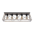 Load image into Gallery viewer, Farmhouze Light - Farmhouse Rectangle Cage Island Flush Mount Ceiling Light - Ceiling Light - Matte Black -
