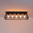 Load image into Gallery viewer, Farmhouze Light - Farmhouse Rectangle Cage Island Flush Mount Ceiling Light - Ceiling Light - Matte Black -