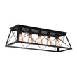 Load image into Gallery viewer, Farmhouze Light - Farmhouse Rectangle Cage Island Flush Mount Ceiling Light - Ceiling Light - Matte Black -