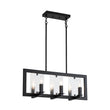 Load image into Gallery viewer, Farmhouze Light - Farmhouse Rectangle Kitchen Island Linear Chandelier - Chandelier - Metal with Water Glass Accent -