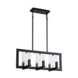Load image into Gallery viewer, Farmhouze Light - Farmhouse Rectangle Kitchen Island Linear Chandelier - Chandelier - Metal with Water Glass Accent -