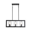 Load image into Gallery viewer, Farmhouze Light - Farmhouse Rectangle Kitchen Island Linear Chandelier - Chandelier - Metal with Water Glass Accent -