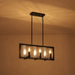 Load image into Gallery viewer, Farmhouze Light - Farmhouse Rectangle Kitchen Island Linear Chandelier - Chandelier - Metal with Water Glass Accent -