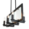 Load image into Gallery viewer, Farmhouze Light - Farmhouse Rectangle Kitchen Island Linear Chandelier - Chandelier - Metal with Water Glass Accent -