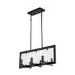 Load image into Gallery viewer, Farmhouze Light - Farmhouse Rectangle Kitchen Island Linear Chandelier - Chandelier - Metal with Water Glass Accent -