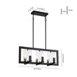 Load image into Gallery viewer, Farmhouze Light - Farmhouse Rectangle Kitchen Island Linear Chandelier - Chandelier - Metal with Water Glass Accent -