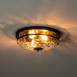 Load image into Gallery viewer, Farmhouze Light - Farmhouse Round Hammered Glass Flush Mount - Ceiling Light - Gold -