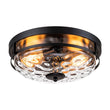 Load image into Gallery viewer, Farmhouze Light - Farmhouse Round Hammered Glass Flush Mount - Ceiling Light - Gold -