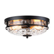 Load image into Gallery viewer, Farmhouze Light - Farmhouse Round Hammered Glass Flush Mount - Ceiling Light - Gold -