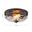 Load image into Gallery viewer, Farmhouze Light-Farmhouse Round Hammered Glass Flush Mount-Ceiling Light-Gold-