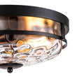 Load image into Gallery viewer, Farmhouze Light - Farmhouse Round Hammered Glass Flush Mount - Ceiling Light - Gold -