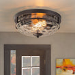 Load image into Gallery viewer, Farmhouze Light-Farmhouse Round Hammered Glass Flush Mount-Ceiling Light-Oil-Rubbed Bronze-