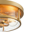 Load image into Gallery viewer, Farmhouze Light - Farmhouse Round Seeded Glass Flush Mount Light - Ceiling Light - Brass -