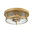 Load image into Gallery viewer, Farmhouze Light - Farmhouse Round Seeded Glass Flush Mount Light - Ceiling Light - Brass -