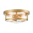 Load image into Gallery viewer, Farmhouze Light - Farmhouse Round Seeded Glass Flush Mount Light - Ceiling Light - Brass -