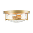 Load image into Gallery viewer, Farmhouze Light - Farmhouse Round Seeded Glass Flush Mount Light - Ceiling Light - Brass -