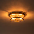 Load image into Gallery viewer, Farmhouze Light - Farmhouse Round Seeded Glass Flush Mount Light - Ceiling Light - Brass -
