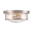 Load image into Gallery viewer, Farmhouze Light - Farmhouse Round Seeded Glass Flush Mount Light - Ceiling Light - Nickel -