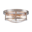 Load image into Gallery viewer, Farmhouze Light - Farmhouse Round Seeded Glass Flush Mount Light - Ceiling Light - Nickel -