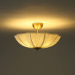 Load image into Gallery viewer, Farmhouze Light - Farmhouse White Fabric Round Scalloped Ceiling Light - Ceiling Light - Ivory (Back Order) -