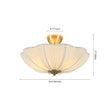 Load image into Gallery viewer, Farmhouze Light - Farmhouse White Fabric Round Scalloped Ceiling Light - Ceiling Light - Ivory (Back Order) -