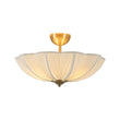 Load image into Gallery viewer, Farmhouze Light - Farmhouse White Fabric Round Scalloped Ceiling Light - Ceiling Light - Ivory (Back Order) -
