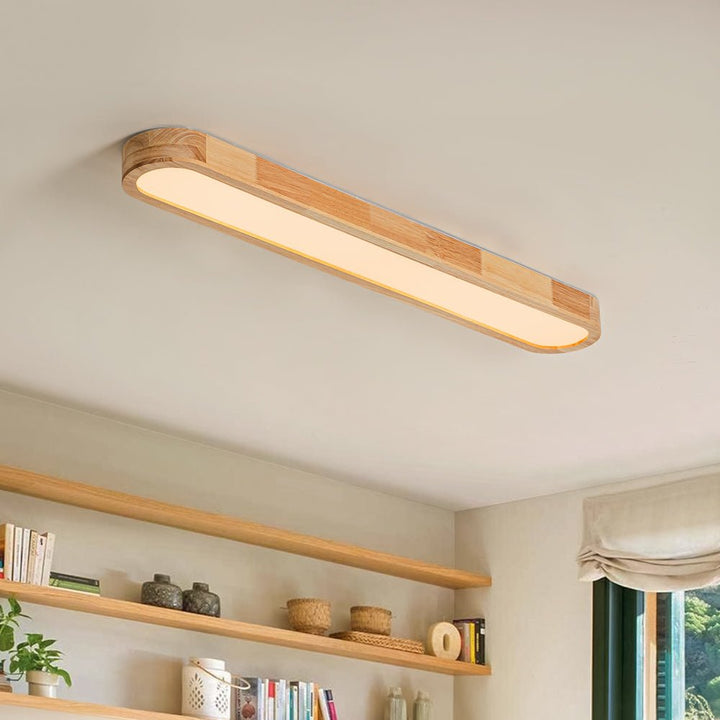 Farmhouze Light-Farmhouse Wooden Oblong Dimmable LED Ceiling Light-Ceiling Light-3000K - Dimmer Switch-
