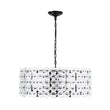 Load image into Gallery viewer, Farmhouze Light - French Country Luxe Glass Flower Round Drum Cage Chandelier - Chandelier - Black -