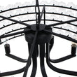 Load image into Gallery viewer, Farmhouze Light - French Country Luxe Glass Flower Round Drum Cage Chandelier - Chandelier - Black -